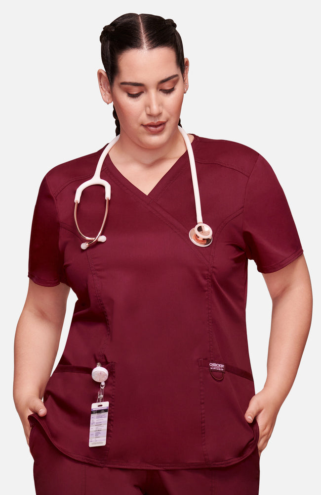 Cherokee Revolution Women's Mock Wrap Scrub Top WW610