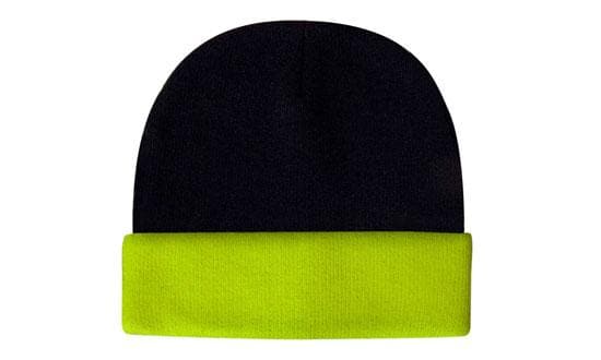 Headwear Acrylic Beanie Hi-vis Turn-up X12 - 3027 - Flash Uniforms 