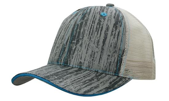 Headwear Woodprint Poly Twill Mesh Cap X12 - 4143