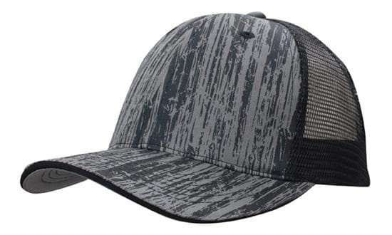 Headwear Woodprint Poly Twill Mesh Cap X12 - 4144