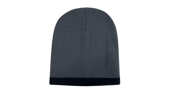 Headwear Acrylic Two Tone Roll Down Beanie X12 - 4188