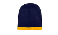 Headwear Acrylic Two Tone Roll Down Beanie X12 - 4188