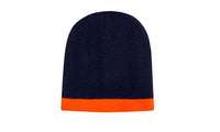 Headwear Acrylic Two Tone Roll Down Beanie X12 - 4188