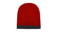 Headwear Acrylic Two Tone Roll Down Beanie X12 - 4188