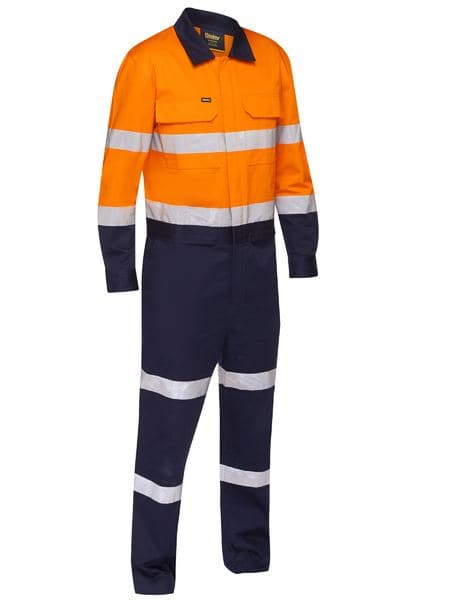 Bisley Taped Hi Vis Work Coverall With Waist Zip Opening BC6066T