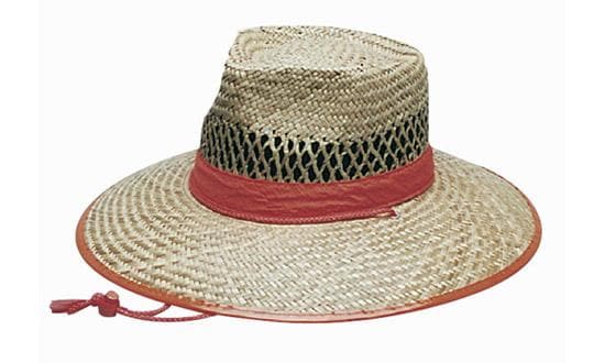 Headwear Safety Straw - Orange Trim Hat X12 - S4261