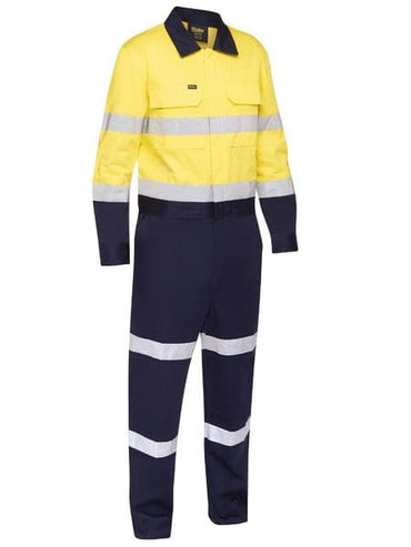 Bisley Taped Hi Vis Work Coverall With Waist Zip Opening BC6066T