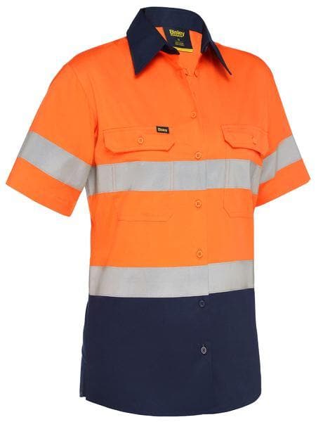 Bisley Women's Taped Cool Lightweight Hi Vis Drill Shirt BL1896