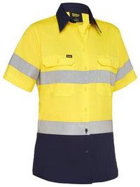 Bisley Women's Taped Cool Lightweight Hi Vis Drill Shirt BL1896