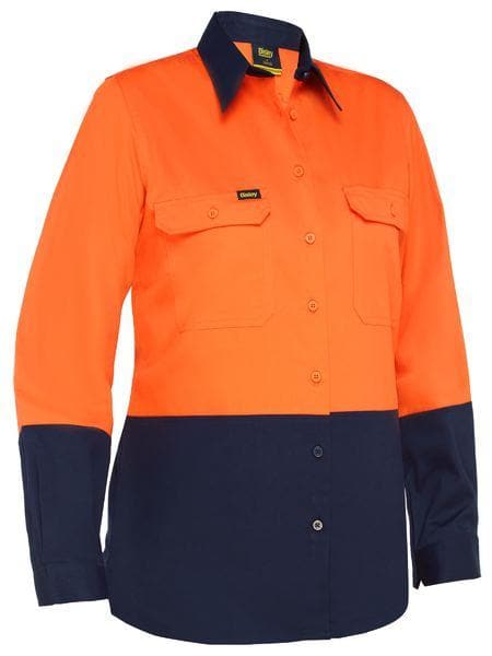 Bisley Women's Lightweight Hi Vis Cotton Drill Shirt BL6895