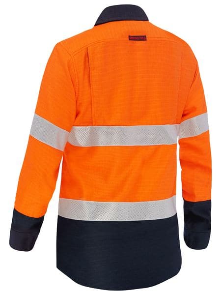 Bisley Apex 160 Women's Taped Hi Vis FR Vented Shirt BL8338T - Flash Uniforms 