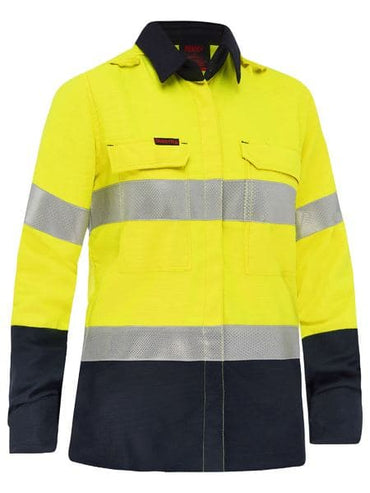 Bisley Apex 160 Women's Taped Hi Vis FR Vented Shirt BL8338T - Flash Uniforms 