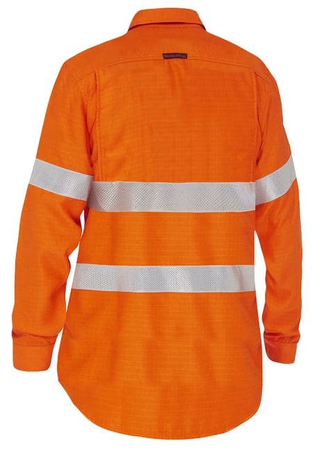 Bisley Apex 185 Women's Taped Hi Vis FR Vented Shirt BL8439T - Flash Uniforms 