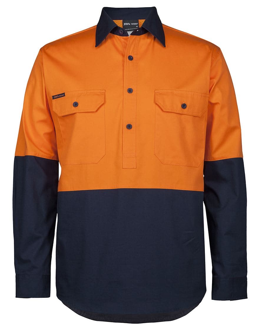 JB's Hi Vis Closed Front Work Shirt 6HVCS