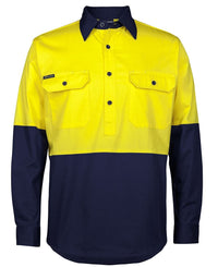 JB's Hi Vis Closed Front Work Shirt 6HVCS