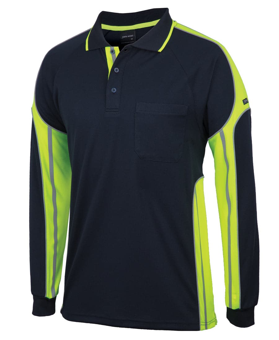 JB's Hi-Vis Long Sleeve Street Panel Polo 6SPPL