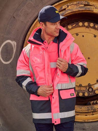 Bisley Workwear Taped Hi Vis 5 In 1 Rain Jacket BK6975