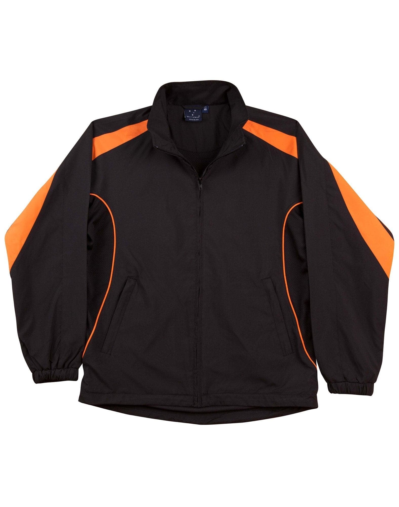 Legend Adults Warm Up Jacket JK53 Casual Wear Winning Spirit XS Black/Orange 