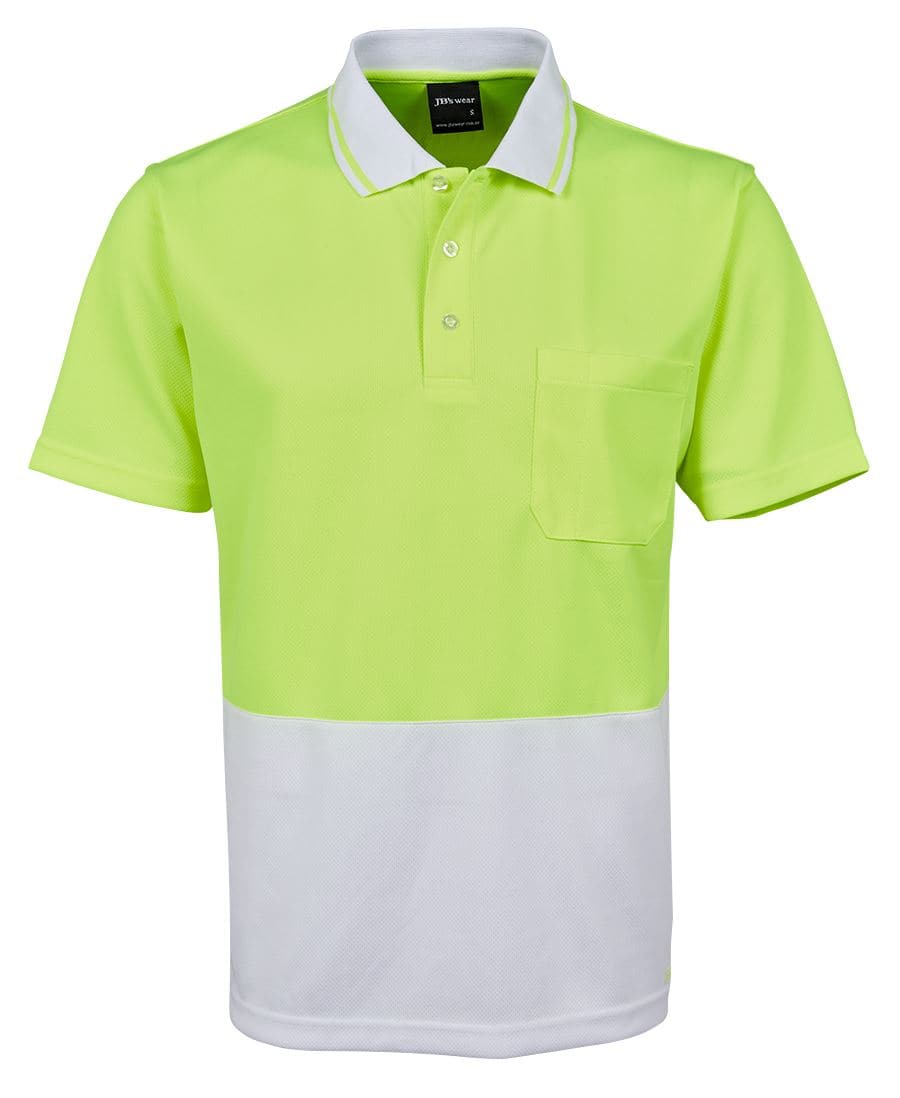 JB'S Workwear Adults Hi-Vis Non-Cuff Traditional Polo Shirt 6HVNC