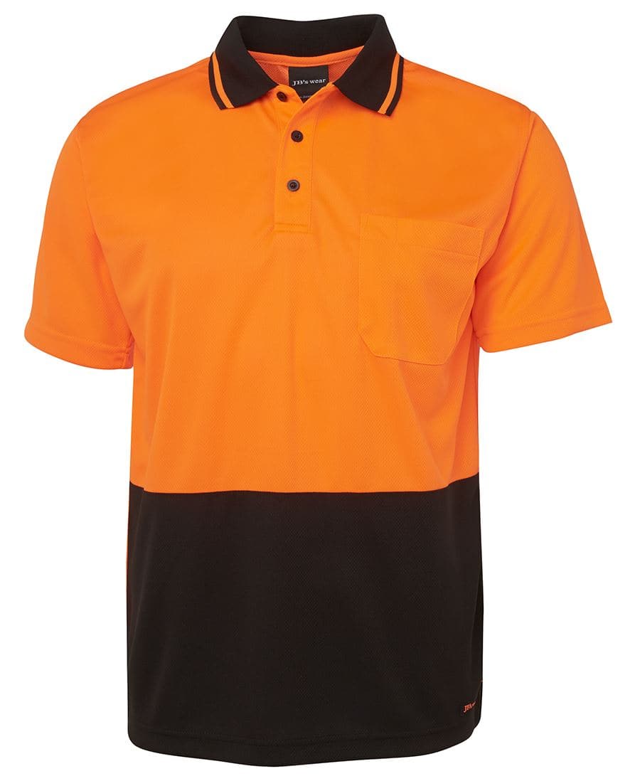 JB'S Workwear Adults Hi-Vis Non-Cuff Traditional Polo Shirt 6HVNC