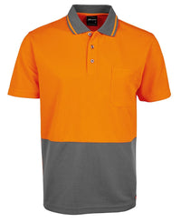 JB'S Workwear Adults Hi-Vis Non-Cuff Traditional Polo Shirt 6HVNC