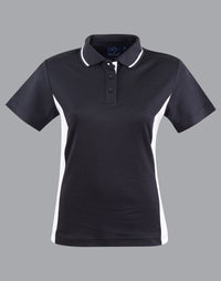 Teammate Polo Shirt Ladies  PS74 Casual Wear Winning Spirit 8 Black/White 