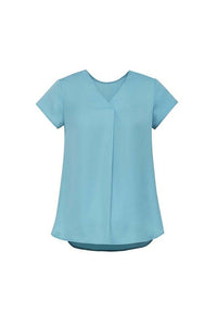 Biz Corporates Kayla V-Neck Pleat Blouse RB967LS - Flash Uniforms 