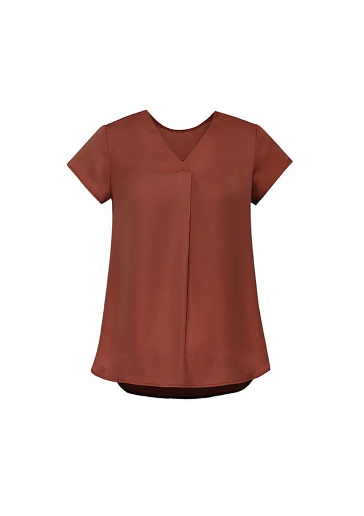 Biz Corporates Kayla V-Neck Pleat Blouse RB967LS - Flash Uniforms 