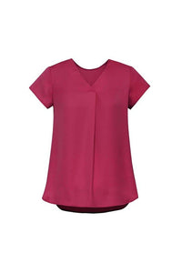 Biz Corporates Kayla V-Neck Pleat Blouse RB967LS - Flash Uniforms 