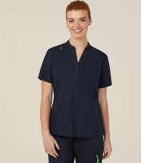 Next-gen Antibacterial Active Blackburn Mandarin Collar Scrub Top  CATUMM