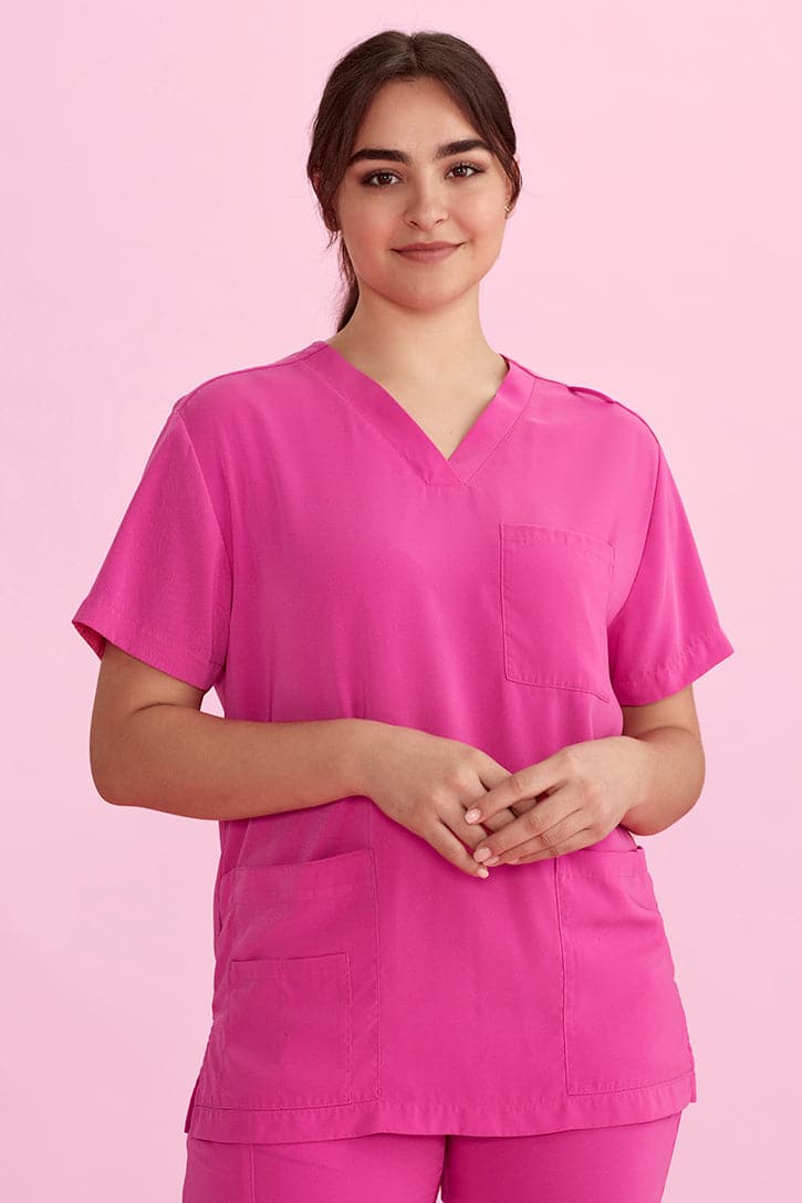 Biz Care Hot Pink Unisex Scrub Top CST250US