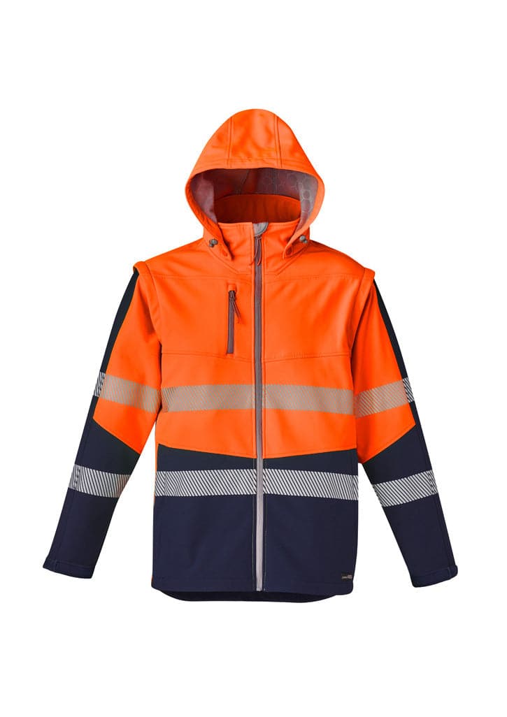 Syzmik Unisex 2 in 1 Stretch Softshell Jacket ZJ453 Work Wear Syzmik Orange/Navy XXS 