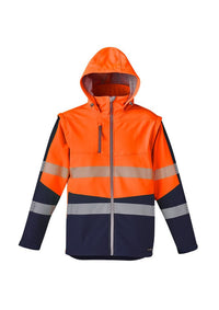 Syzmik Unisex 2 in 1 Stretch Softshell Jacket ZJ453 Work Wear Syzmik Orange/Navy XXS 