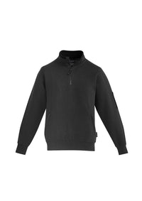 SYZMIK Men's 1/4 zip brushed fleece ZT366 Work Wear Syzmik Charcoal/Black 7XL 