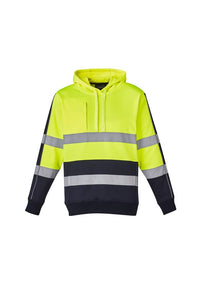 Syzmik Workwear Unisex Hi Vis Stretch Taped Hoodie ZT483 Work Wear Syzmik XXS Yellow/Navy 