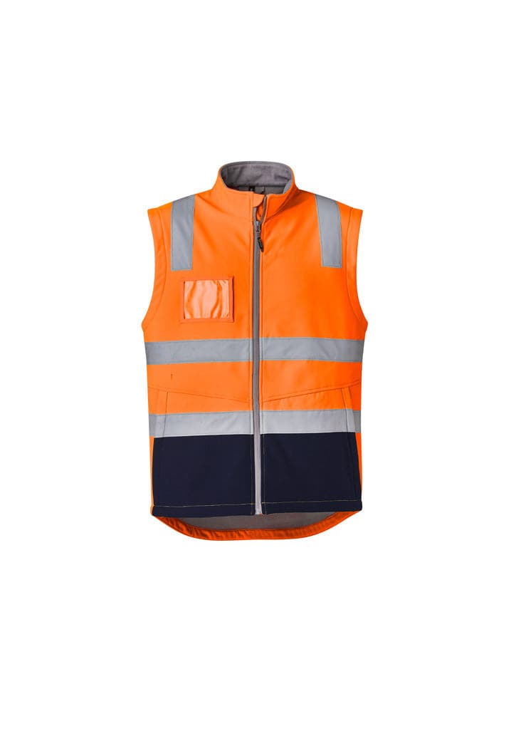 SYZMIK Unisex Hi-Vis Softshell Vest ZV426 Work Wear Syzmik Orange/Navy S 