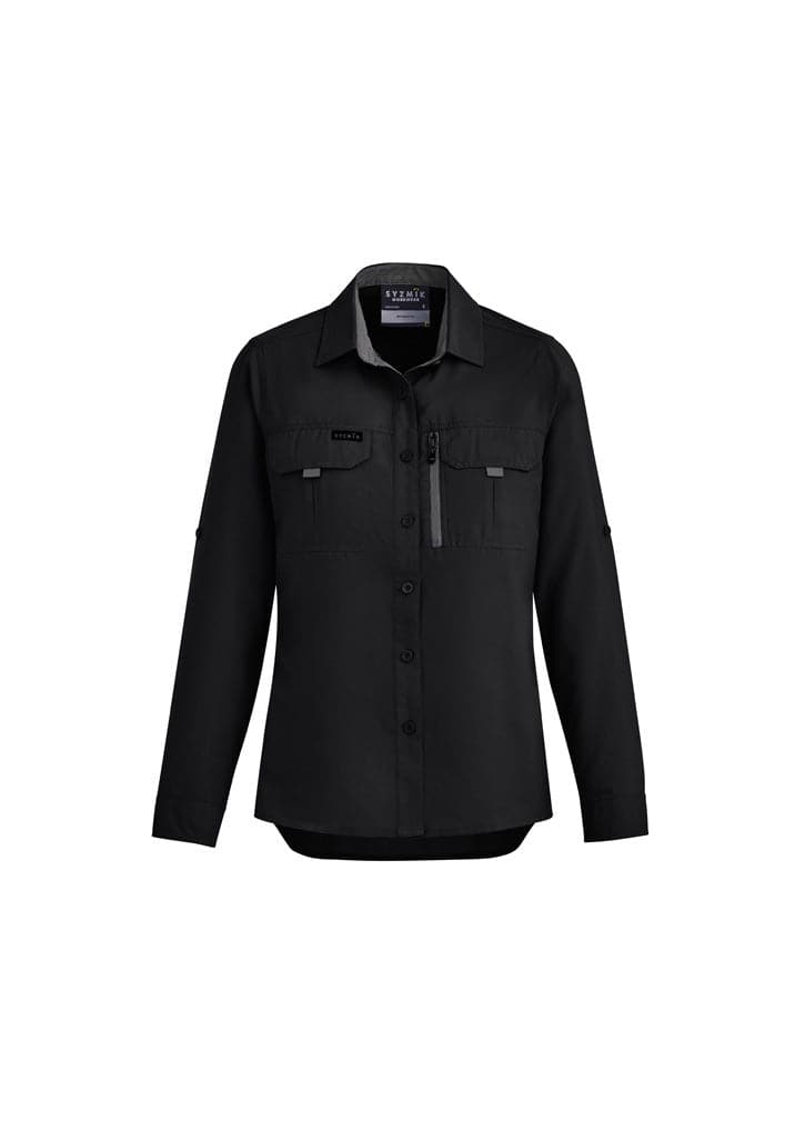 SYZMIK WOMEN OUTDOOR L/S SHIRT ZW760 Work Wear Syzmik Black 8 