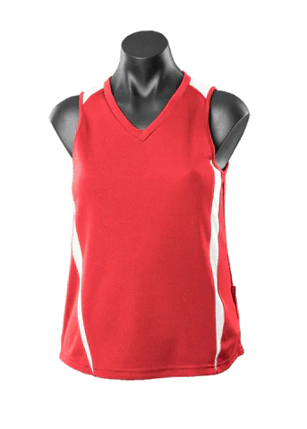 Aussie Pacific Eureka Ladies Singlet 2104 Casual Wear Aussie Pacific Red/White 8 