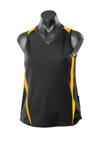 Aussie Pacific Eureka Ladies Singlet 2104 Casual Wear Aussie Pacific Black/Gold 8 