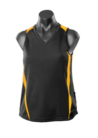 Aussie Pacific Eureka Ladies Singlet 2104 Casual Wear Aussie Pacific Black/Gold 8 