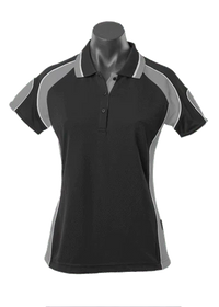 Aussie Pacific Ladies Murray Polo Shirt 2300 Casual Wear Aussie Pacific Black/Ashe/White 8 