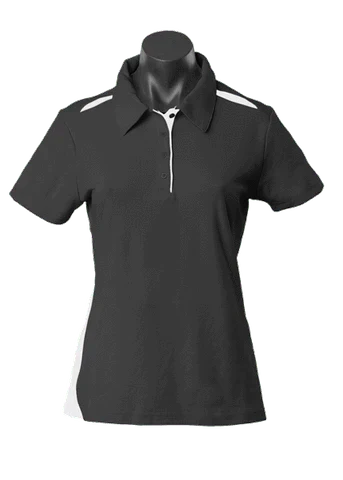 Aussie Pacific Ladies Paterson Polo Shirt 2305 Casual Wear Aussie Pacific Black/White 6 