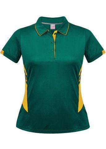 Aussie Pacific Ladies Tasman Polo Shirt 2311 Casual Wear Aussie Pacific Bottle/Gold 6 