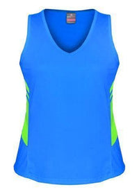 Aussie Pacific Ladies Tasman Singlet 2111 Casual Wear Aussie Pacific Cyan/Neon Green 4 