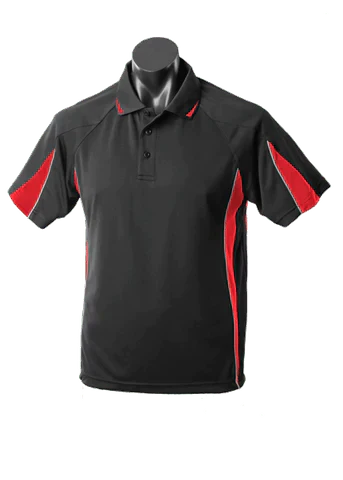 Aussie Pacific Men's Eureka Polo Shirt 1304 Casual Wear Aussie Pacific Black/Red/Ashe S 