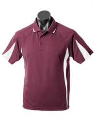 Aussie Pacific Men's Eureka Polo Shirt 1304 Casual Wear Aussie Pacific Maroon/White/Ashe S 