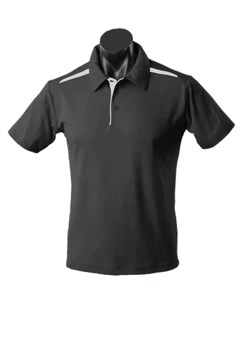 Aussie Pacific Men's Paterson Corporate Polo Shirt 1305 Casual Wear Aussie Pacific Black/Ashe S 