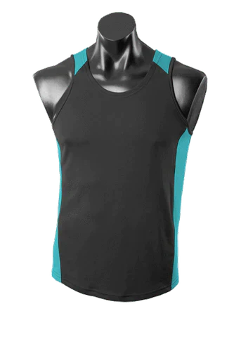 Aussie Pacific Premier Kids Singlet 3101 Casual Wear Aussie Pacific Black/Teal 6 