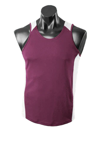 Aussie Pacific Premier Kids Singlet 3101 Casual Wear Aussie Pacific Burgundy/White 6 