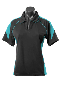 Aussie Pacific Premier Ladies Polo Shirt 2301 Casual Wear Aussie Pacific Black/Teal 8 